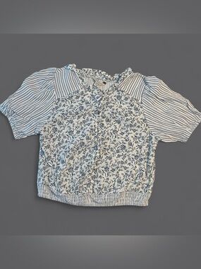 American Eagle Outfitters Blue Floral Blouse